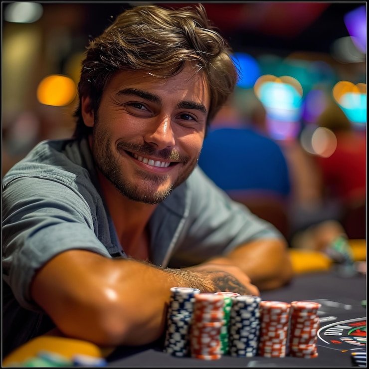 Pengguna menikmati permainan live casino langsung dengan dealer profesional secara real-time